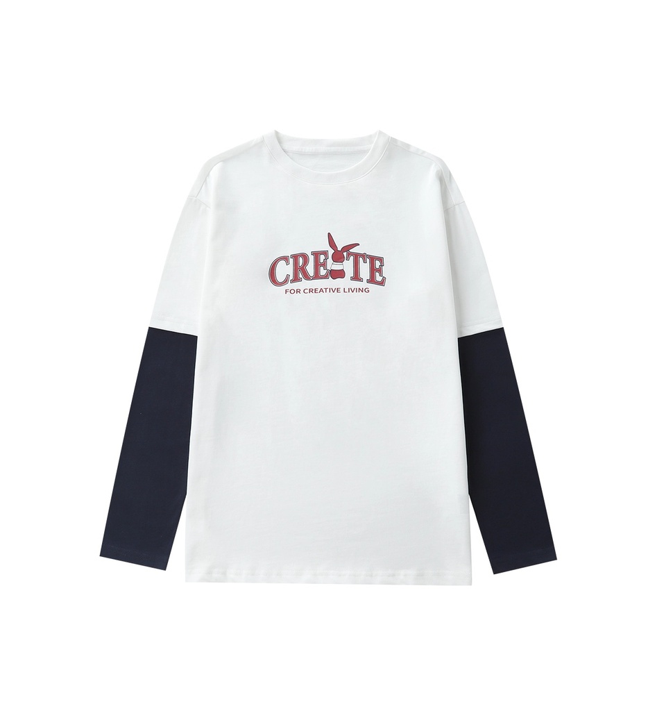 layered-look preppy long-sleeve T-shirt